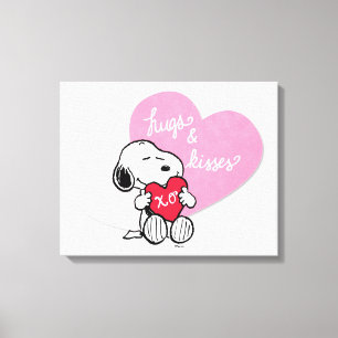 Snoopy Hugs & Kisses Canvas Afdruk