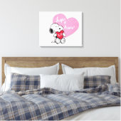 Snoopy Hugs & Kisses Canvas Afdruk (Insitu (Slaapkamer))