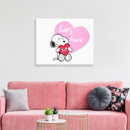 Snoopy Hugs & Kisses Canvas Afdruk (Insitu (Woonkamer))