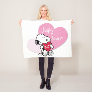 Snoopy Hugs & Kisses Fleece Deken