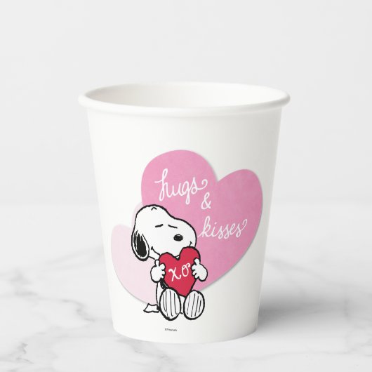 Snoopy Hugs & Kisses Papieren Bekers (Voorkant)