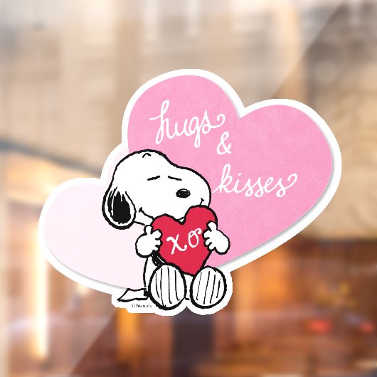 Snoopy Hugs & Kisses Raamsticker (Vel 2)