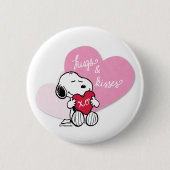 Snoopy Hugs & Kisses Ronde Button 5,7 Cm (Voorkant)