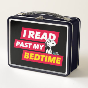 Snoopy "Ik heb mijn bedtijd gelezen"