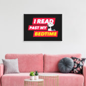 Snoopy "Ik heb mijn bedtijd gelezen" Canvas Afdruk (Insitu (Woonkamer))
