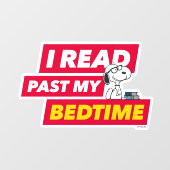 Snoopy "Ik heb mijn bedtijd gelezen" Raamsticker (Vel)