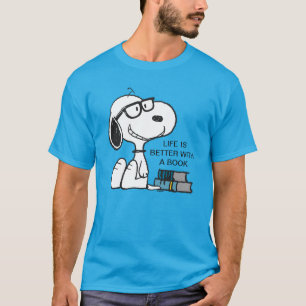 Snoopy "Ik heb mijn bedtijd gelezen" T-shirt