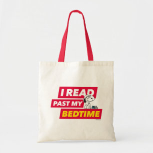 Snoopy "Ik heb mijn bedtijd gelezen" Tote Bag