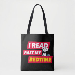 Snoopy "Ik heb mijn bedtijd gelezen" Tote Bag