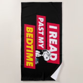 Snoopy "Ik lees tot na mijn bedtijd" Strandlaken (Voorkant)