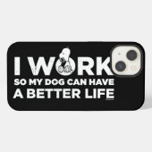 Snoopy - Ik werk zo dat mijn hond een beter leven iPhone Hoesje (Achterkant horizontaal)