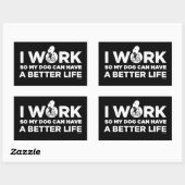 Snoopy - Ik werk zo dat mijn hond een beter leven Rechthoekige Sticker (Vel)