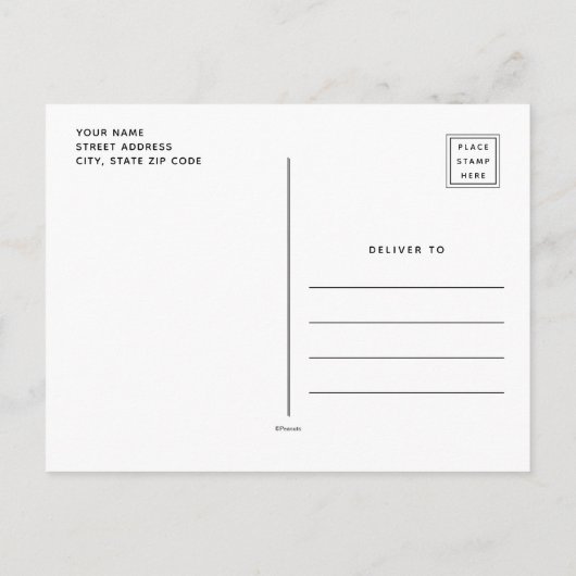 Snoopy Japanse Typografie Grafisch Briefkaart (Achterkant)