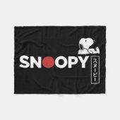 Snoopy Japanse Typografie Grafisch Fleece Deken (Voorkant (Horizontaal))