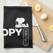Snoopy Japanse Typografie Grafisch Theedoek (Quarter Fold)