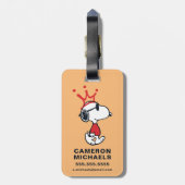 Snoopy - Joe Cool Crown Bagagelabel (Achterkant verticaal)