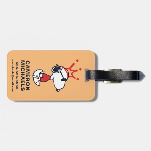 Snoopy - Joe Cool Crown Bagagelabel (Achterkant horizontaal)