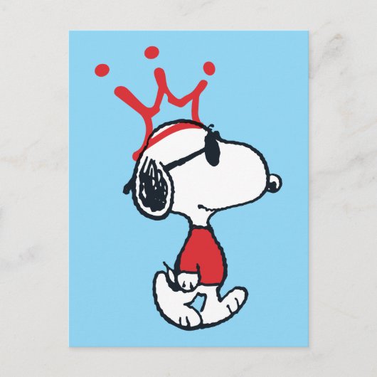 Snoopy - Joe Cool Crown Briefkaart (Voorkant)