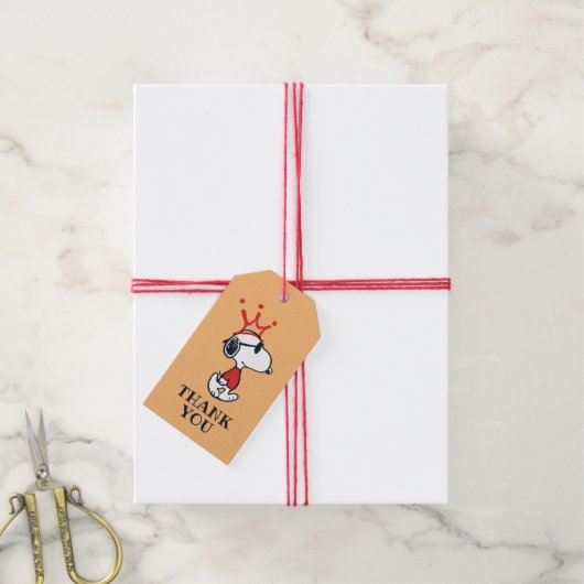 Snoopy - Joe Cool Crown Cadeaulabel (Met Touw)