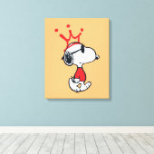Snoopy - Joe Cool Crown Canvas Afdruk (Insitu (Houten vloer))