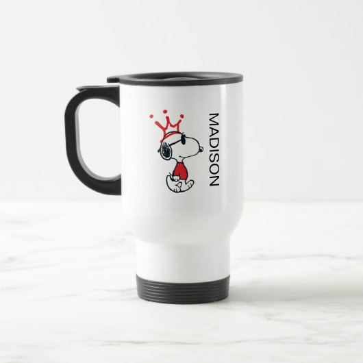 Snoopy - Joe Cool Crown | Jouw namen toevoegen Reisbeker (Links)