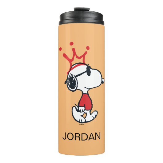 Snoopy - Joe Cool Crown | Jouw namen toevoegen Thermosbeker (Voorkant)