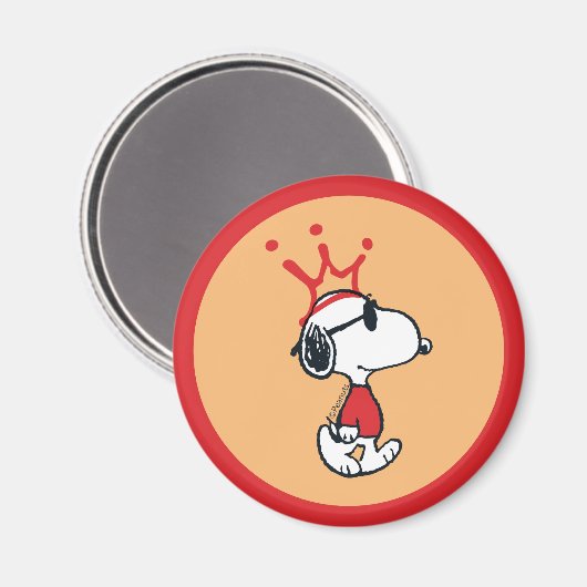 Snoopy - Joe Cool Crown Magneet (Voorkant / Achterkant)
