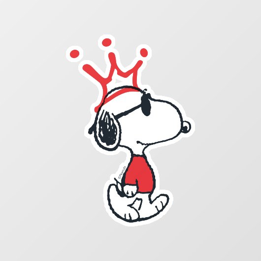 Snoopy - Joe Cool Crown Raamsticker (Vel)