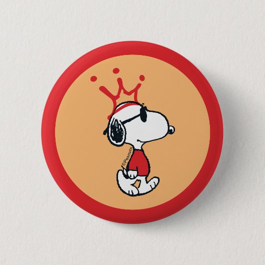 Snoopy - Joe Cool Crown Ronde Button 5,7 Cm (Voorkant)