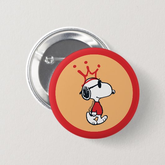 Snoopy - Joe Cool Crown Ronde Button 5,7 Cm (Voorkant /achterkant)