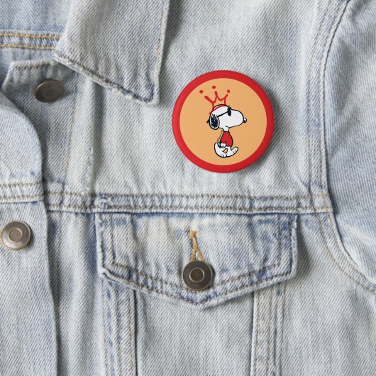 Snoopy - Joe Cool Crown Ronde Button 5,7 Cm (In situ)