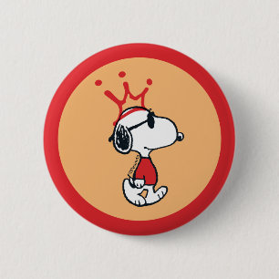 Snoopy - Joe Cool Crown Ronde Button 5,7 Cm