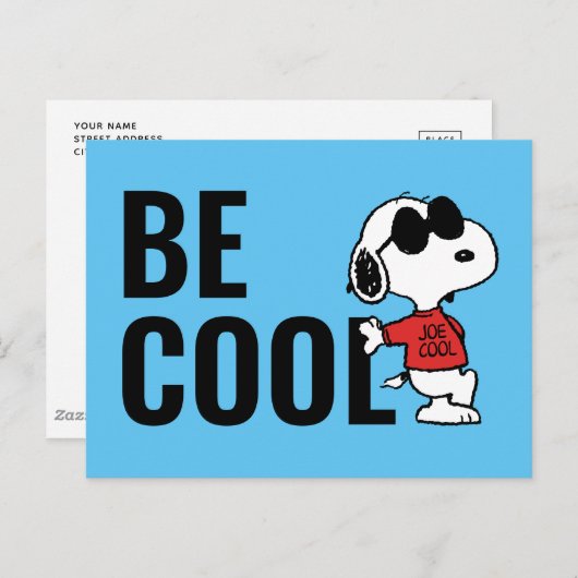 Snoopy "Joe Cool" Permanent Briefkaart (Voorkant / Achterkant)