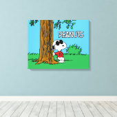 Snoopy "Joe Cool" Permanent Canvas Afdruk (Insitu (Houten vloer))