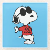 Snoopy "Joe Cool" Permanent Glazen Onderzetter (Voorkant)