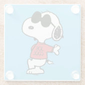 Snoopy "Joe Cool" Permanent Glazen Onderzetter (Achterkant)