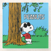 Snoopy "Joe Cool" Permanent Glazen Onderzetter (Voorkant)