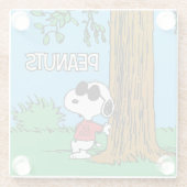 Snoopy "Joe Cool" Permanent Glazen Onderzetter (Achterkant)