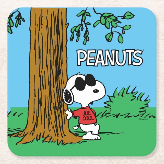 Snoopy "Joe Cool" Permanent Kartonnen Onderzetters (Voorkant)