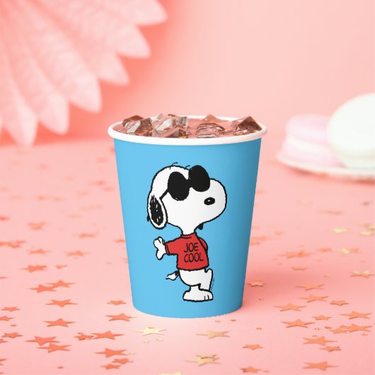 Snoopy "Joe Cool" Permanent Papieren Bekers (Insitu)