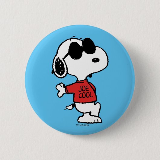 Snoopy "Joe Cool" Permanent Ronde Button 5,7 Cm (Voorkant)