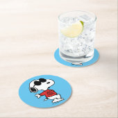 Snoopy "Joe Cool" Permanent Ronde Kartonnen Onderzetter (Insitu)