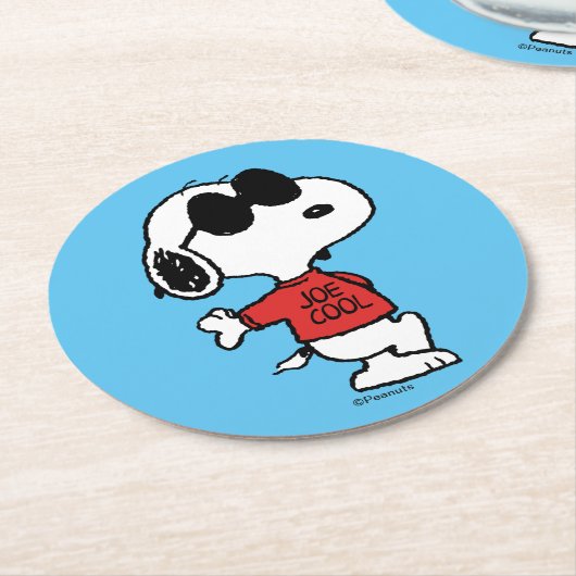 Snoopy "Joe Cool" Permanent Ronde Kartonnen Onderzetter (Gebogen)