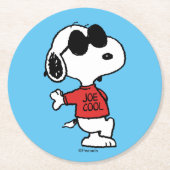 Snoopy "Joe Cool" Permanent Ronde Kartonnen Onderzetter (Voorkant)