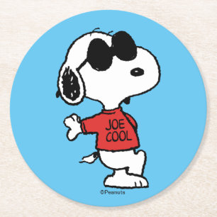 Snoopy "Joe Cool" Permanent Ronde Kartonnen Onderzetter