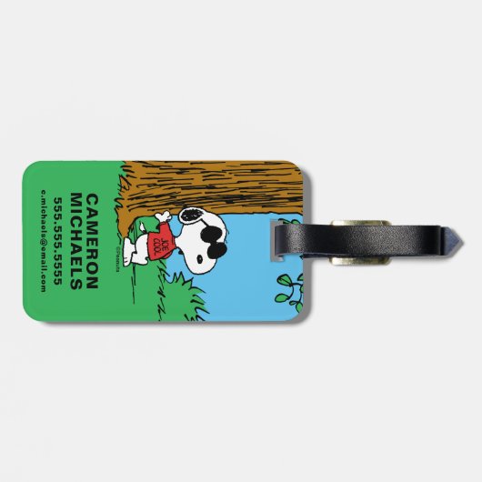 Snoopy "Joe Cool" Staand Bagagelabel (Achterkant horizontaal)