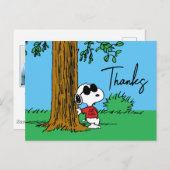 Snoopy "Joe Cool" staand | Dank u Briefkaart (Voorkant / Achterkant)