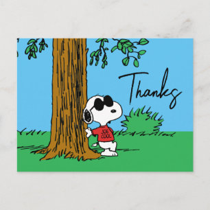 Snoopy "Joe Cool" staand   Dank u Briefkaart