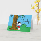 Snoopy "Joe Cool" staand | Dank u Kaart (Gele Bloem)