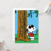 Snoopy "Joe Cool" Staand Kaart (Voorkant / Achterkant in situ)